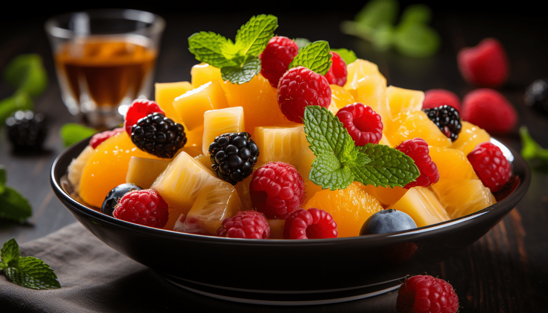 Recette de Salade de fruits frais au jus d'orange et à la menthe - Recette  & Délices