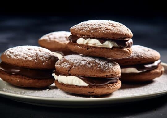 Whoopie pies chocolat coeur de guimauve